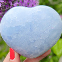 Nebesky modré srdce z kalcitu 321 gramů