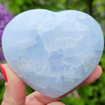 Calcite blue palm heart 7.6 cm