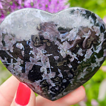 Heart in the palm of gabbro 6.9 cm