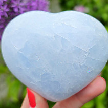 Blue calcite palm heart 7.2 cm
