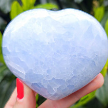 Heart in the palm of blue calcite (7.3cm)