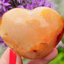 Light heart in the hand carnelian 5.5 cm