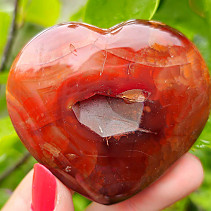 Orange-red carnelian heart 6.2 cm high