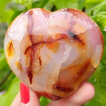 Light carnelian heart 7.0 cm high