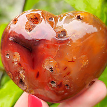 Oranžovo - červené karneolové srdce vysoké 4,7cm