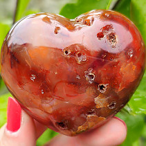 Zajímavé karneolové srdce vysoké 5,9cm