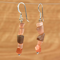 Earrings dyed brown ulexite Ag
