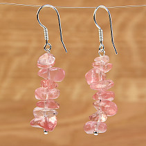 Earrings pink calcite Ag
