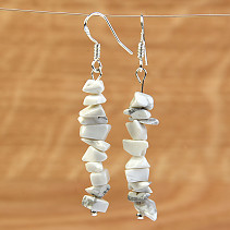 Earrings in white magnesite Ag
