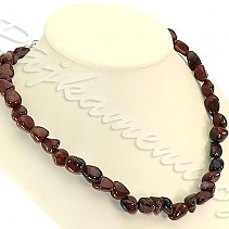 Necklace made of mahogany obsidian stones smoothed