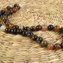 Agate necklace / onyx beads larger facet 47 cm