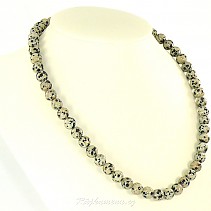 Dalmatian jasper necklace beads 45 mm