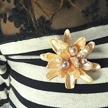 Flower brooch of pearls 65 mm