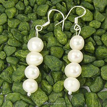 Pearl earrings irregular blobs of white Ag