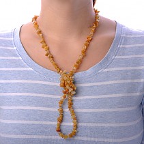 Necklace 90 cm calcite honey