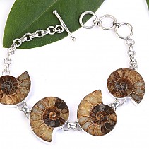Ammonites bracelet with silver Ag 925/1000 29.1 g