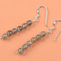 Padlocks earrings labradorite beads 4 mm silver hooks