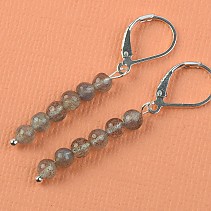 Earrings labradorite beads 4 mm silver hooks