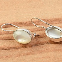 Pearl earrings oval Ag 925/1000