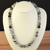 Ball necklace in 50 cm tourmaline crystal 12 mm