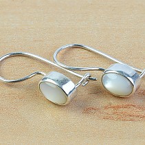 Pearl earrings oval 9 x 7 mm Ag 925/1000