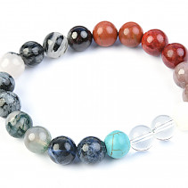 Colored beads bracelet with stones 10 mm