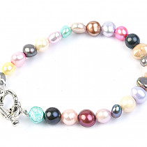 Colored bracelet of pearls 19 cm