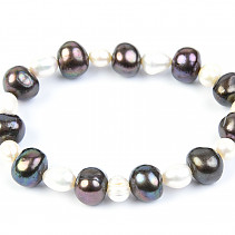 Bracelet made of white and dark pearls