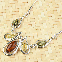 Necklace 43 - 47cm with Ag 925/1000 amber 9.0g