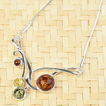 Necklace 42 - 46cm with Ag 925/1000 amber 5.98g