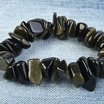 Silver bracelet obsidian tromle