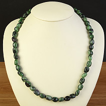Necklace 51cm troml bellows ruby ​​in 10mm zoisite