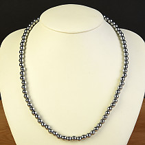 Ball-shaped necklace 48cm hematite plated 6mm