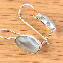 Earrings agate oval Ag 925/1000 3,9g