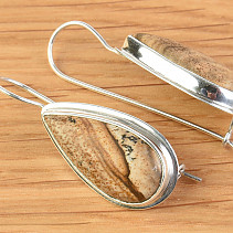 Earrings jasper image Ag 925/1000 6,7g