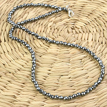 Hematit necklace cut brooch 4mm 48cm