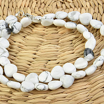 Necklace 50cm hearts magnesite 11mm