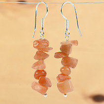 Earrings calcite orange Ag hooks