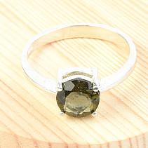 Prsten kulatý 7mm vltavín standard Ag 925/1000