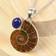 Silver pendant ammonite and lapis lazuli Ag 925/1000