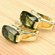 Vltavín gold earrings rectangle 10 x 7mm 5,12g