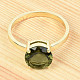 Ring Moldavite standard cut gold Au 585/1000 2,64g size 55