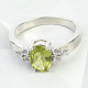 Olivine and zircon ring oval 8 x 6mm Ag 925/1000