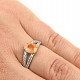 Garnet ring spessartin ring + zircons Ag 925/1000 standard cut