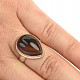 Stříbrný prsten býčí oko kapka vel.56 Ag 925/1000 (7g)
