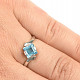 Topaz swiss blue prsten 6x6mm Ag 925/1000+Rh