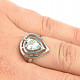 Prsten modrý topaz kapka Ag 925/1000+Rh standard brus