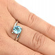 Topaz swiss blue broušený prsten 7mm Ag 925/1000+Rh