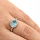 Oválný prsten modrý topaz + zirkony Ag 925/1000