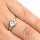 Broušený bílý topaz prsten kapka Ag 925/1000+Rh